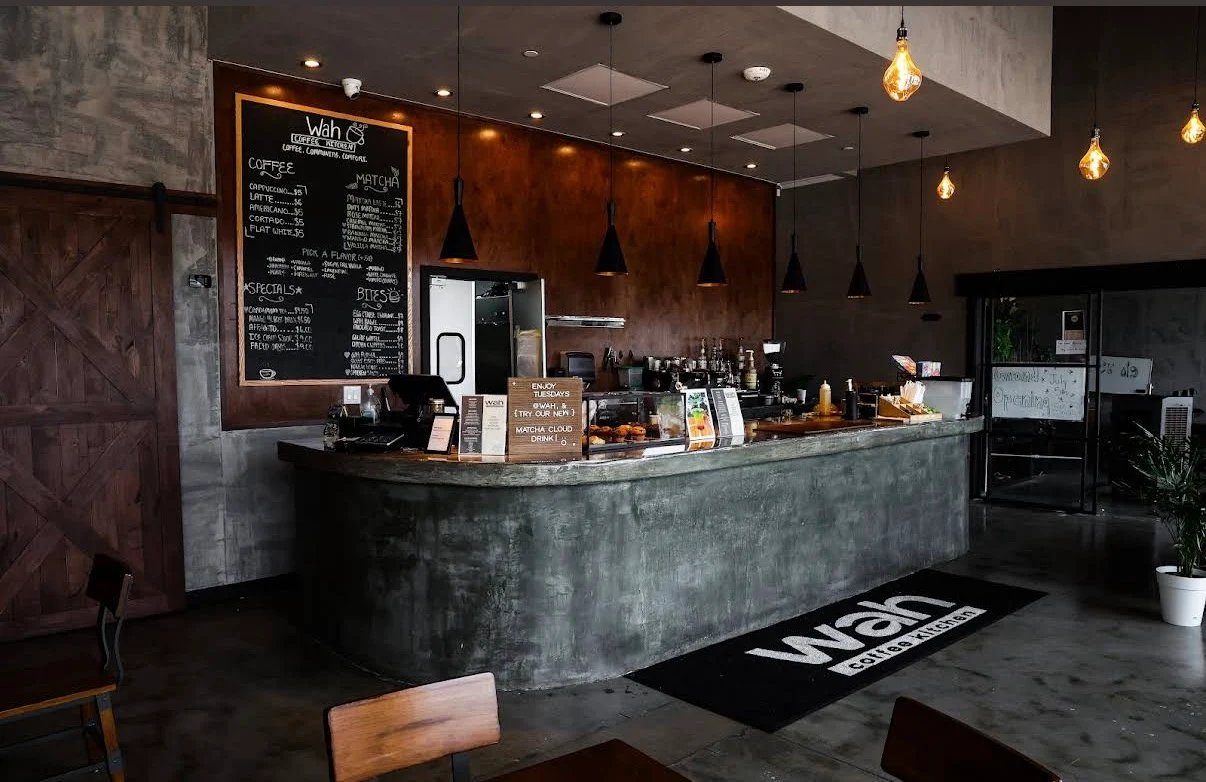 Wah Coffee — bar with chalkboard menu