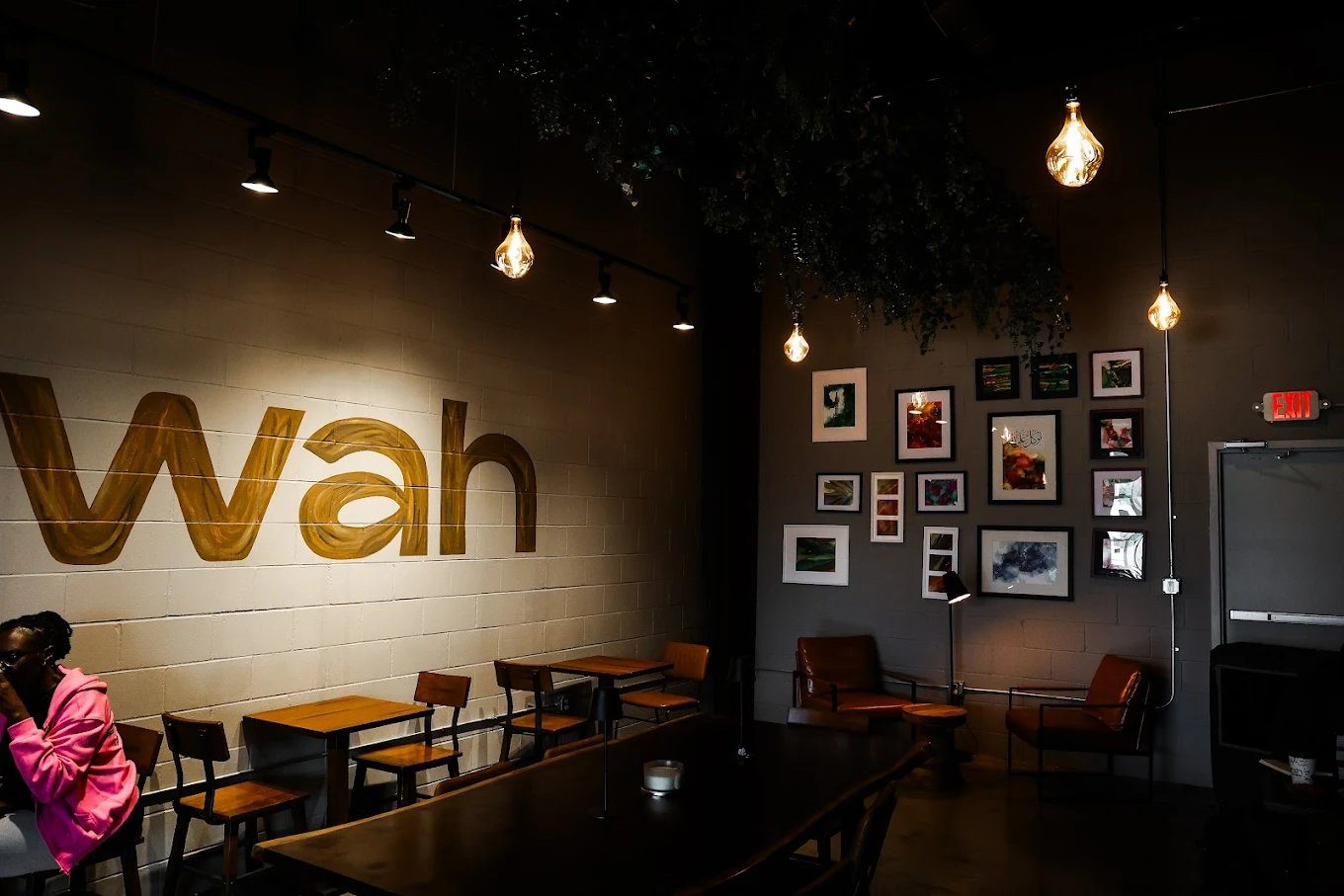 Wah Coffee Shop — mural wall and dining area