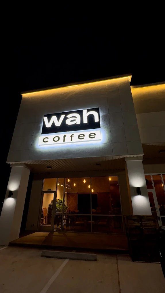Wah Coffee — exterior at night